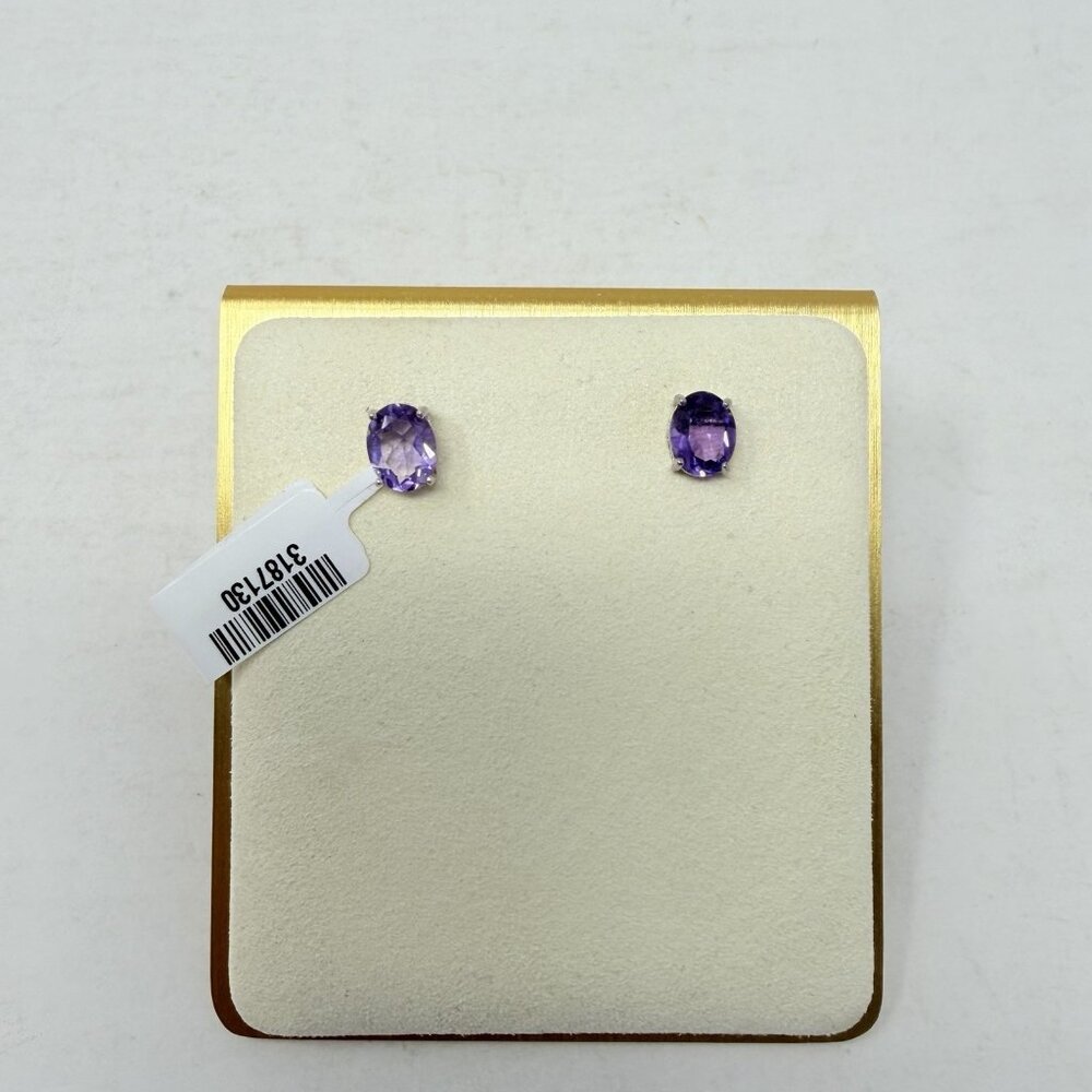 Shop LC Purple Amethyst Sterling Silver‎ Stud Earrings TGW 2.72 cts. 5389